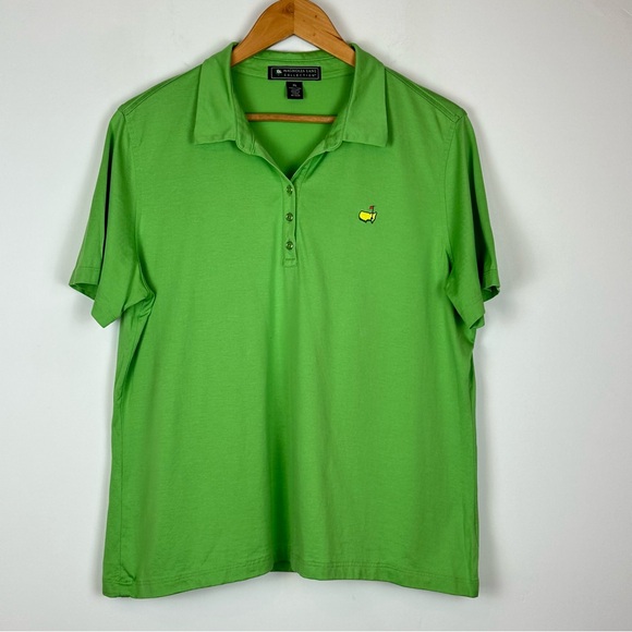Magnolia Lane Collection Masters Golf Kelly Green Logo Polo Pima Cotton Top XL - Picture 1 of 10
